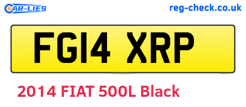 FG14XRP are the vehicle registration plates.
