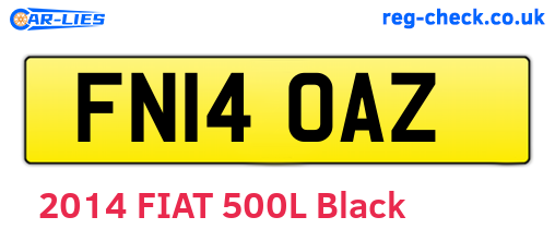 FN14OAZ are the vehicle registration plates.