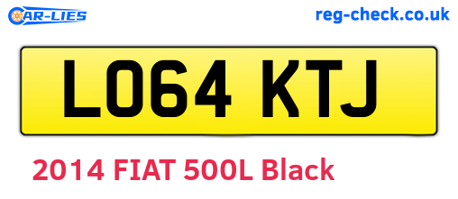 LO64KTJ are the vehicle registration plates.