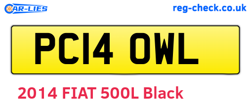 PC14OWL are the vehicle registration plates.
