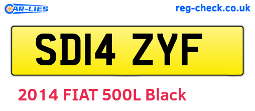 SD14ZYF are the vehicle registration plates.