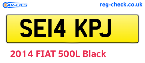 SE14KPJ are the vehicle registration plates.