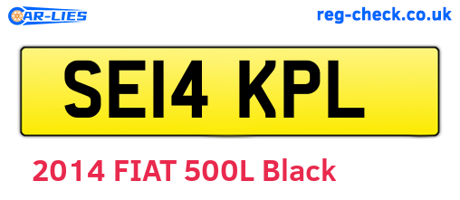 SE14KPL are the vehicle registration plates.