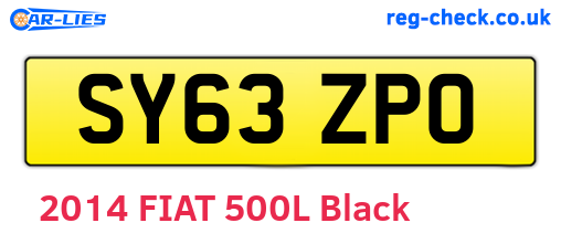 SY63ZPO are the vehicle registration plates.