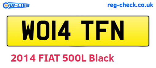 WO14TFN are the vehicle registration plates.