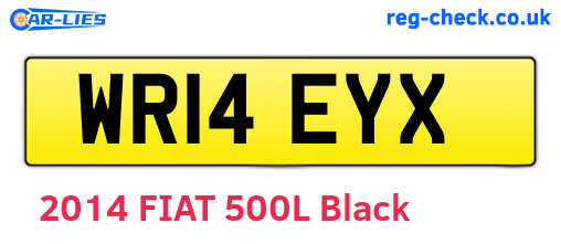 WR14EYX are the vehicle registration plates.