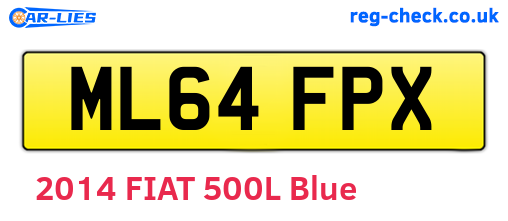 ML64FPX are the vehicle registration plates.