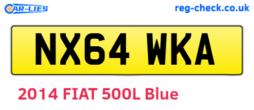 NX64WKA are the vehicle registration plates.