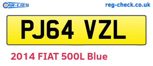 PJ64VZL are the vehicle registration plates.