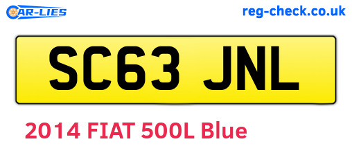 SC63JNL are the vehicle registration plates.
