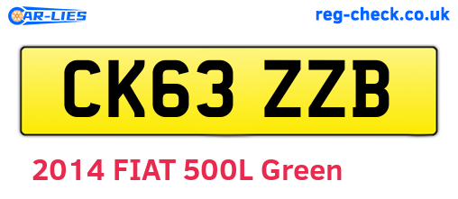 CK63ZZB are the vehicle registration plates.