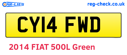 CY14FWD are the vehicle registration plates.