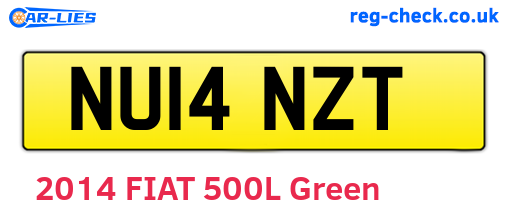 NU14NZT are the vehicle registration plates.