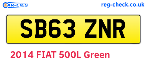 SB63ZNR are the vehicle registration plates.