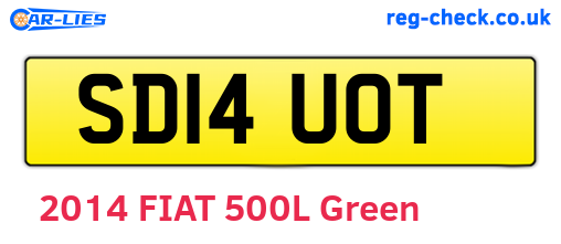 SD14UOT are the vehicle registration plates.