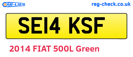 SE14KSF are the vehicle registration plates.