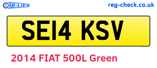 SE14KSV are the vehicle registration plates.