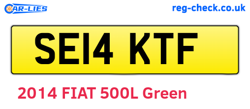 SE14KTF are the vehicle registration plates.