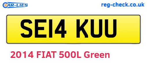 SE14KUU are the vehicle registration plates.