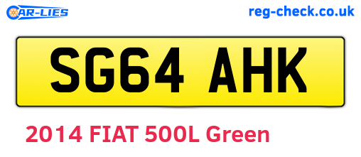 SG64AHK are the vehicle registration plates.