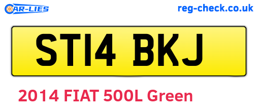 ST14BKJ are the vehicle registration plates.