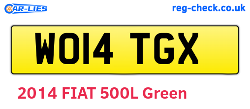 WO14TGX are the vehicle registration plates.