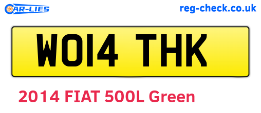 WO14THK are the vehicle registration plates.