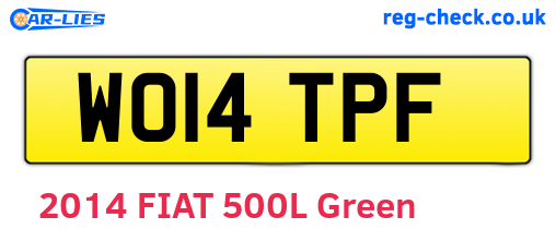 WO14TPF are the vehicle registration plates.