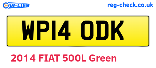 WP14ODK are the vehicle registration plates.