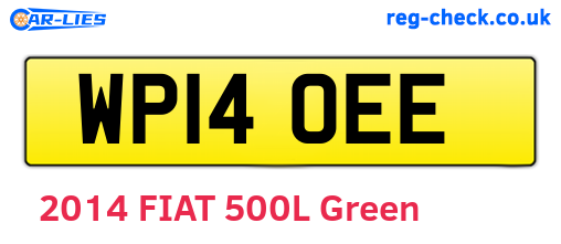 WP14OEE are the vehicle registration plates.