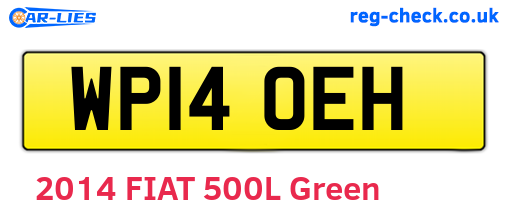 WP14OEH are the vehicle registration plates.
