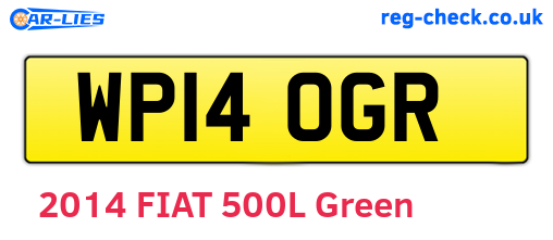 WP14OGR are the vehicle registration plates.