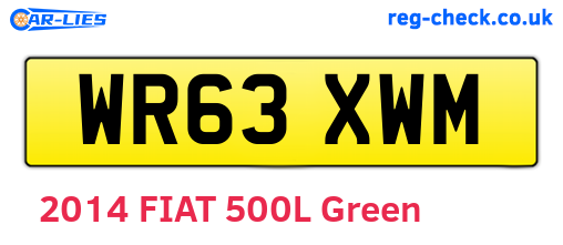 WR63XWM are the vehicle registration plates.
