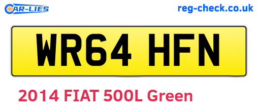 WR64HFN are the vehicle registration plates.