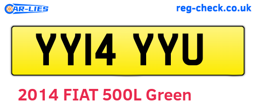 YY14YYU are the vehicle registration plates.