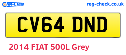 CV64DND are the vehicle registration plates.
