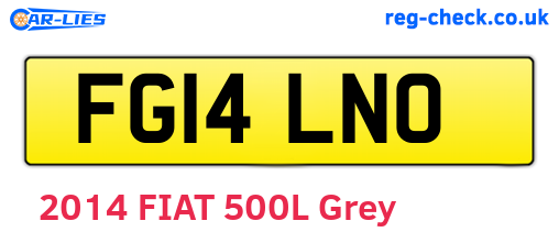 FG14LNO are the vehicle registration plates.