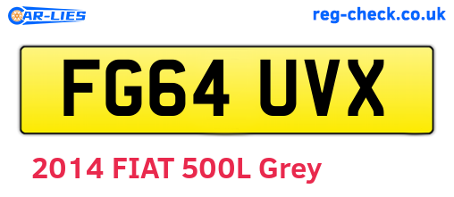 FG64UVX are the vehicle registration plates.