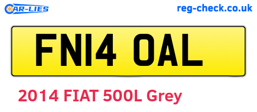 FN14OAL are the vehicle registration plates.