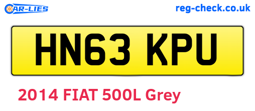 HN63KPU are the vehicle registration plates.