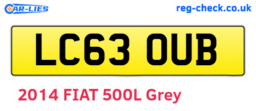 LC63OUB are the vehicle registration plates.
