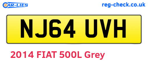 NJ64UVH are the vehicle registration plates.
