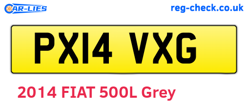 PX14VXG are the vehicle registration plates.