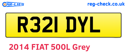 R321DYL are the vehicle registration plates.