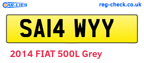 SA14WYY are the vehicle registration plates.
