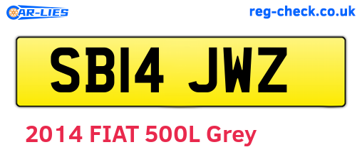 SB14JWZ are the vehicle registration plates.
