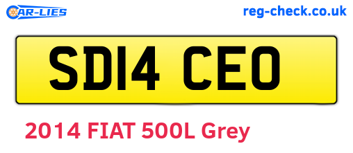 SD14CEO are the vehicle registration plates.