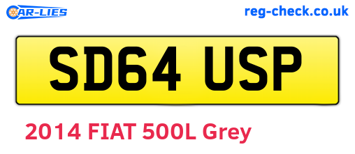 SD64USP are the vehicle registration plates.