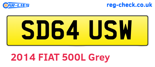SD64USW are the vehicle registration plates.