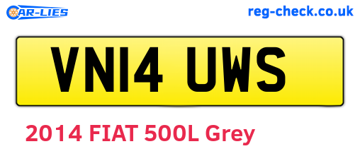 VN14UWS are the vehicle registration plates.